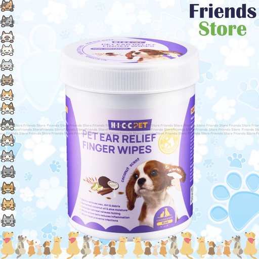 [H913174] HICC PET - 貓狗寵物潔耳手指 (椰子香) 50片裝 貓狗通用 指套形濕紙巾 耳仔清潔 耳仔除臭 耳仔消炎 耳仔除菌 清潔耳垢 清潔耳道