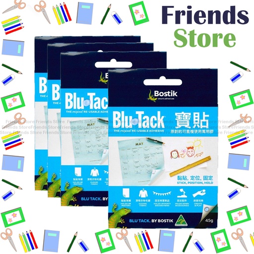 [140532F] Bostik 万能接着剤 Blu-Tack（45g×4パック・お得パック）