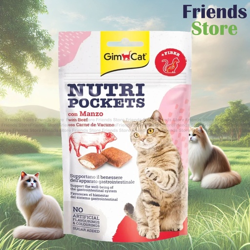 [GM400747] GimCat - NUTRI POCKETS WITH BEEF AND MALT 60G