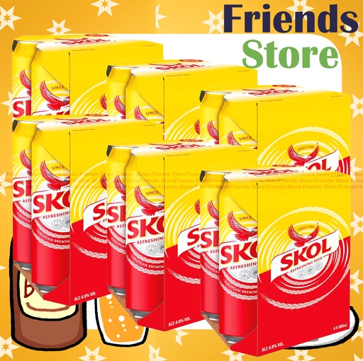 [400140KCF] SKOL - [Full Case] Tall-Canned beer (500ml X 24) SKOL