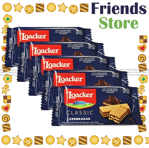 [4TM2H6] Loacker - Loacker チョコレートウエハース（ダークブルー）（45g×5パック）