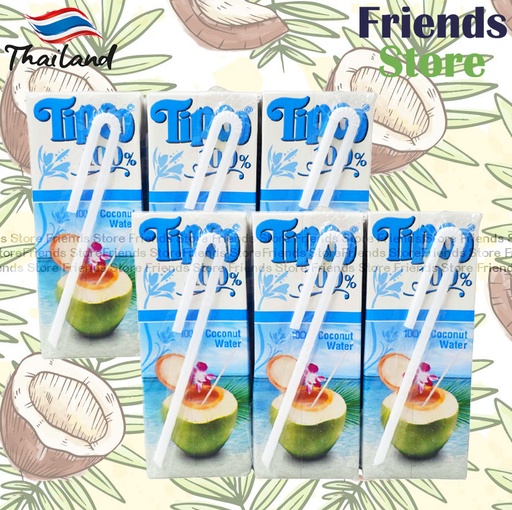 [4TM2T] Tipco - タイ産 100% ココナッツウォーター - 非濃縮 (200ml x 6 x 2)