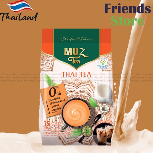 [MUZ-2344] MUZ Tea - [オリジナル] インスタント 3 in 1 タイミルクティー 375g (15パック x 25g)