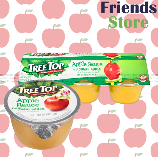 [4004431G] Tree Top - アップルピューレ、アップルジャム、個包装小カップ（4オンス×6個入り）（パッケージ入り/バルクランダム配布）「米国製品の賞味期限は月-日-年です。ご注意ください」