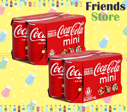 [400165_6CAN] 可口可樂 - 迷你罐裝 可樂 汽水 飲品 (200毫升 X 6 X 2) #Coke #Coca-Cola