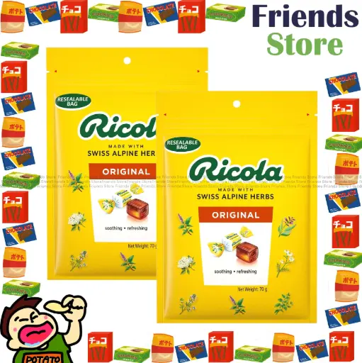 [4im3] RICOLA - （袋入り）オリジナルフレーバー スイスハーブキャンディ (70g×2) #香港正規品