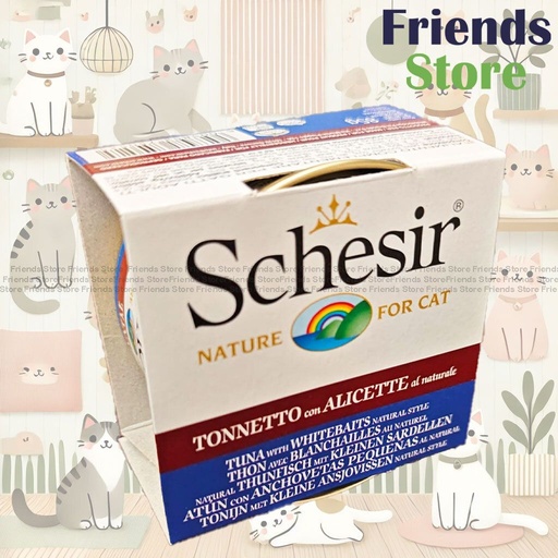 [SCH750525] Schesir -  ウェット オリジナル 水煮 天然素材 ツナ＆ライス 猫缶 85g