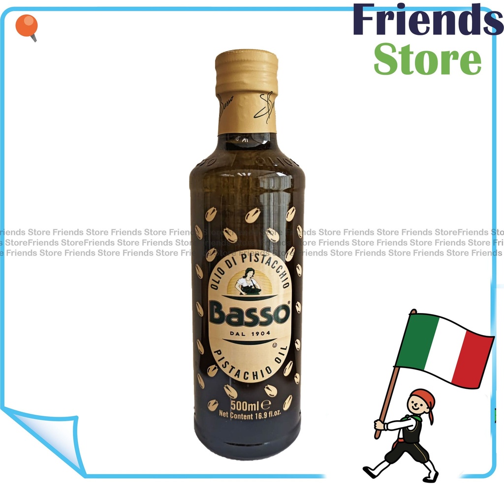 Basso - Italy 100% Pistachio Oil *Smoke Point 205C (500ml x 1 ...