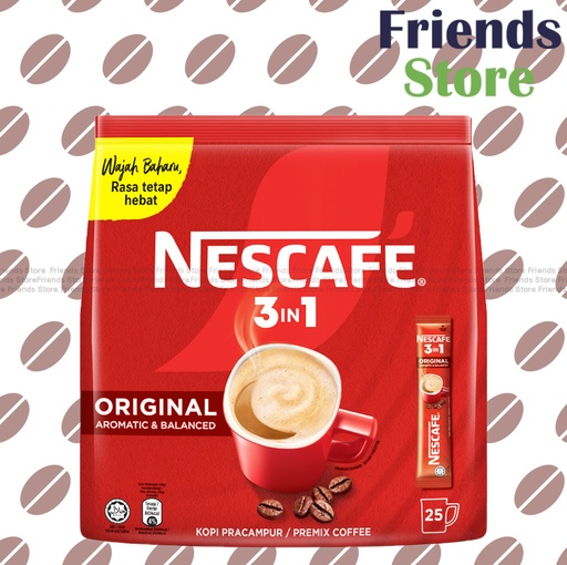 [4129H3] ネスレコーヒー 3 in 1 オリジナルコーヒー（スティック25本入り）（並行輸入品）
