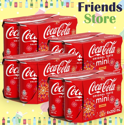 [400165_6CANF] 可口可樂 - [原箱] 迷你罐裝 可樂  汽水 飲品 (200毫升 X 24) #Coke #Coca-Cola