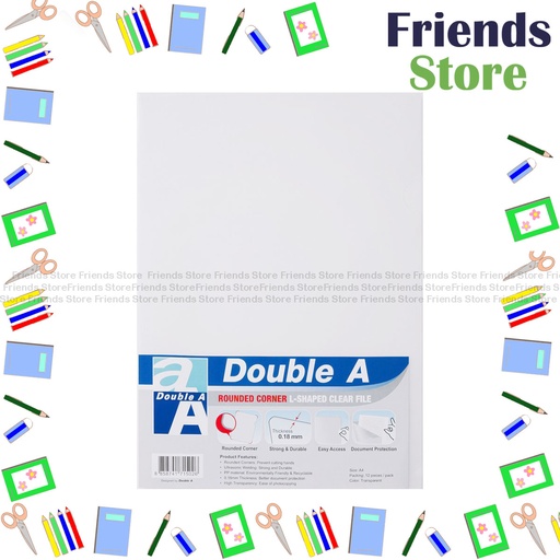 [LFA4-1201] Double A - A4 L shape single layer clear file/Transparent color