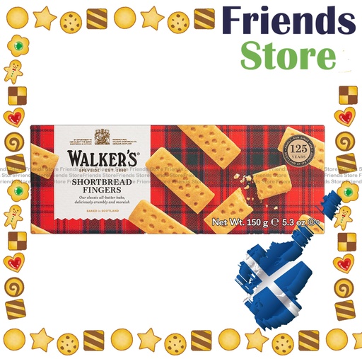 [4123V3] WALKERS - 箱入りバターフィンガークッキー（150g）（並行輸入品）
