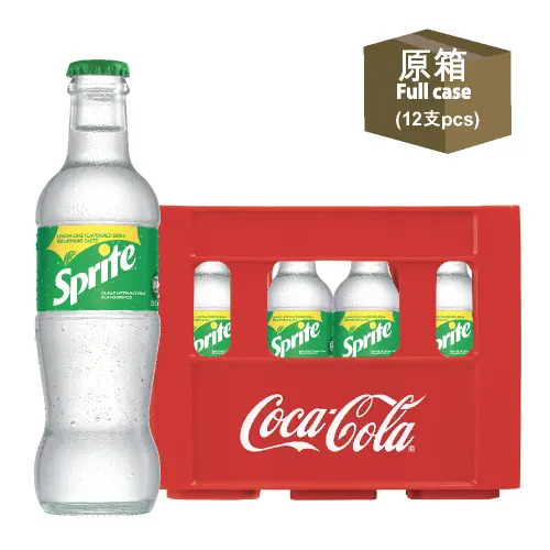 [400253D] 雪碧 - [原箱] 玻璃樽裝 檸檬青檸味汽水 (250毫升 X 12) #Sprite
