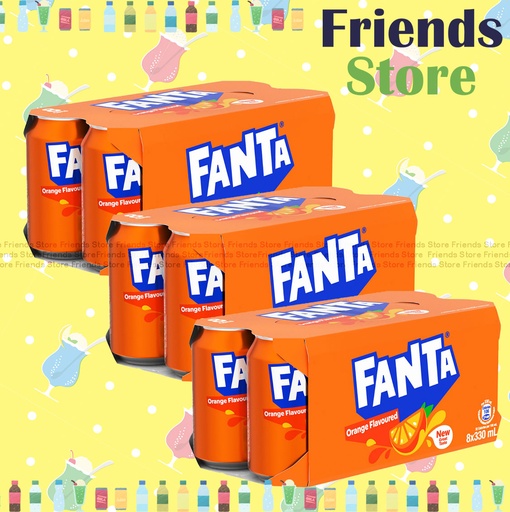 [400402F] 芬達 - [原箱] 罐裝橙味汽水  (330毫升 X 8 X 3) #fanta