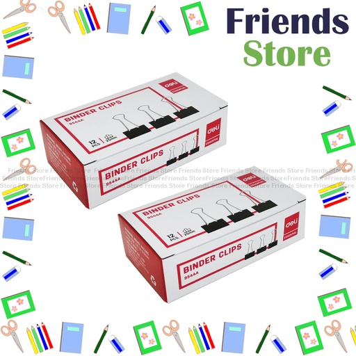 [12502A] deli - Black Binder Clips 9544A 25mm (12pcs/box) X 2