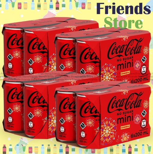 [400166_6CANF] Coca-Cola - [Full Case] Cola ZERO [Mini can] (200ml X 6 X 4) New/Old packing randomly distributed