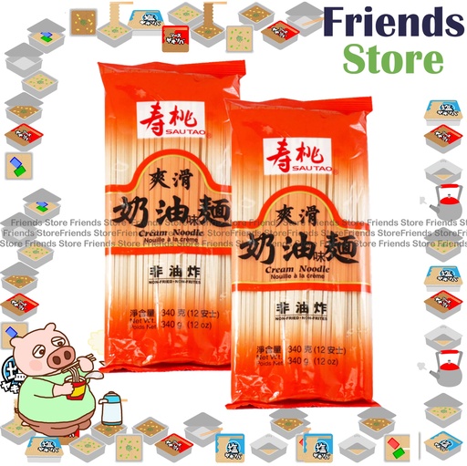 [40007913] 壽桃牌 - 非油炸 爽滑奶油麵 (340克 X 2)
