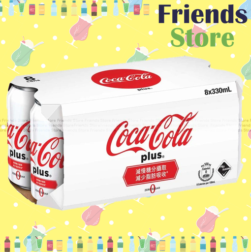 [400148_8C] 可口可樂 - Plus加系可樂膳食纖維(無糖汽水)  (330毫升 X 8) #Coca-Cola Coke