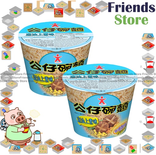 [400N20] 公仔點心 - 碗麵 麻油上素味 (107克 X 2)