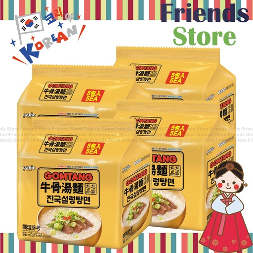 [400493J1] paldo - [原箱] 八道 韓國牛骨湯麵 (102克 X 5 X 4) 新舊包裝隨機發放