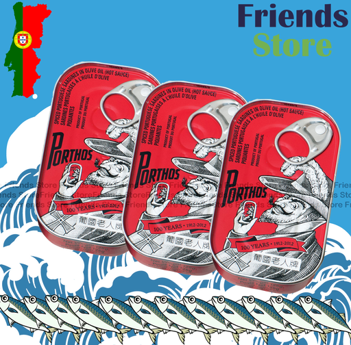 [400780] 葡國老人牌 - 辣味欖油沙甸魚 罐頭食品 (紅) (125克 X 3)