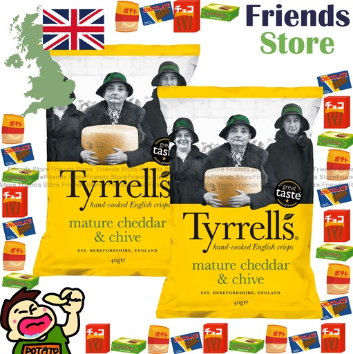 [4004435A] Tyrrells - <小包裝>  車打芝士及香蔥味薯片 (40克 X 2)