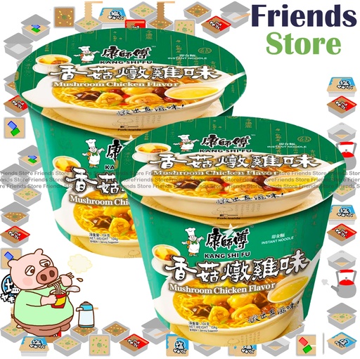 [4000965] 康師傅 - [碗裝] 香菇燉雞味 碗麵 (104克 X 2)
