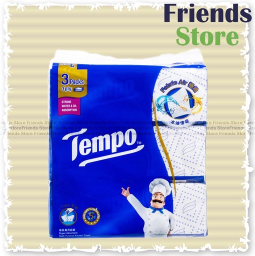 [13031G4] Tempo - Debao（3パック）超吸収性多目的取り外し可能キッチンペーパー