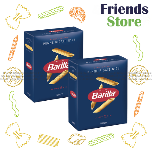 [4122J] Barilla - Italy Penne Rigate N.73 Pasta  (500g X 2)  New/old packing randomly dist. (Parallel Imported Goods)