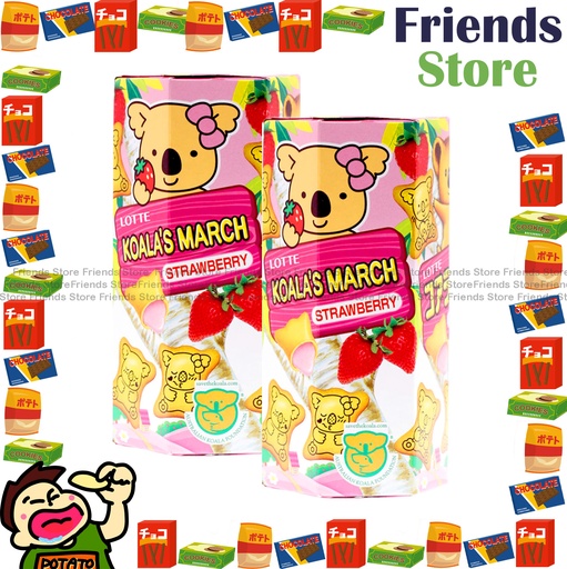 [400767Z4] ロッテ - ベアビスケット ストロベリー味 (37g x 2)
