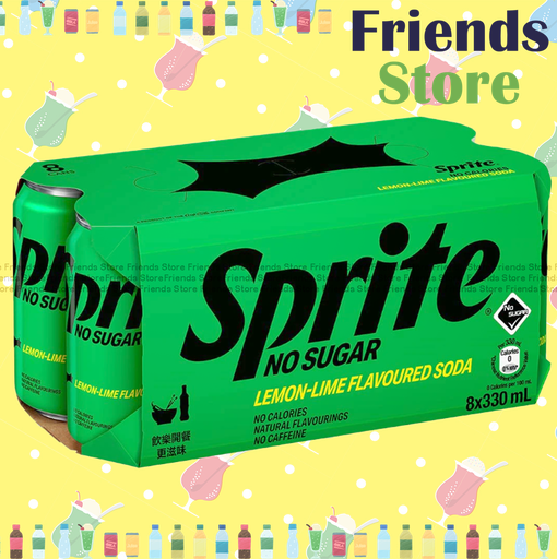 [4004001] Sprite - (No Sugar無糖) Lemon-Lime Flavoured Soda Drink(330ml X 8) New/old packing randomly distrubuted