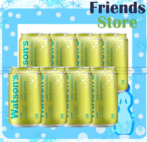 [4004756A1] watsons - canned lime flavoured 青檸味 soda water (330ml X 8) random packing