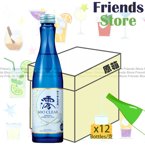 [40105F] Takara - [Full Case] Shirakabegura MIO CLEAR Sparkling Sake (白色) (300ml X 12)