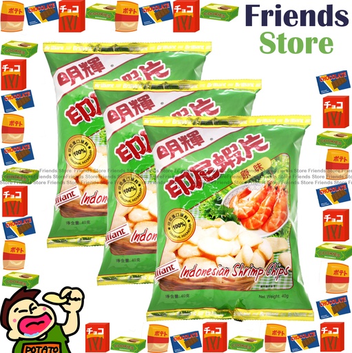 [400767B] 明輝牌 - 原味印尼蝦片 (40克 X 3)