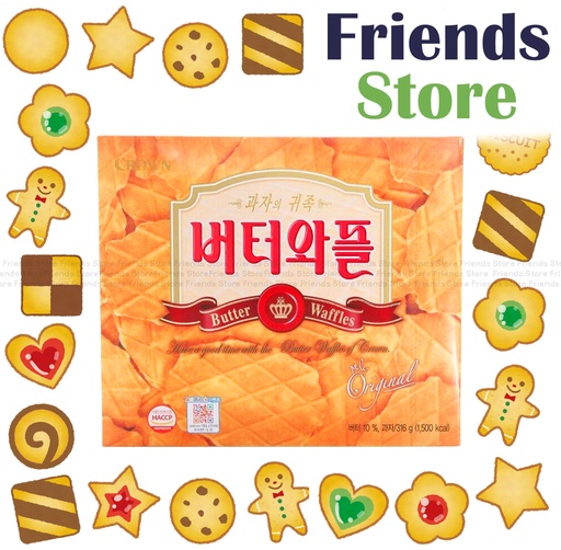 [4125H] Crown 韓国バターワッフル（12袋入）