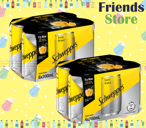 [4002981] Schweppes - Tonic water [mini can] (200ml X 6 X 2)  New/old packing randomly distributed