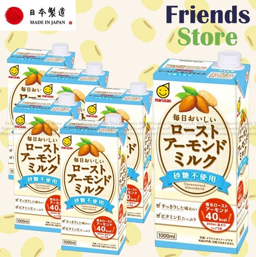 [4123B_1] marusan - [Full Case]  無糖杏仁奶 (1000毫升 x 6) (Parallel Imported Goods) Random packing